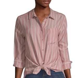ARIZONA JEAN CO multi striped button down shirt